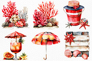 Watercolor Beach Clipart, an Illustration by Craft Nest (Thumbnail 5 of 6)