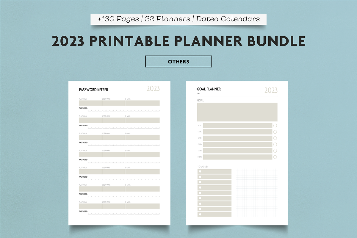 2023 Big Planner Bundle +1800 Pages, a Templates & Theme by SizenS (Photo 9 of 15)