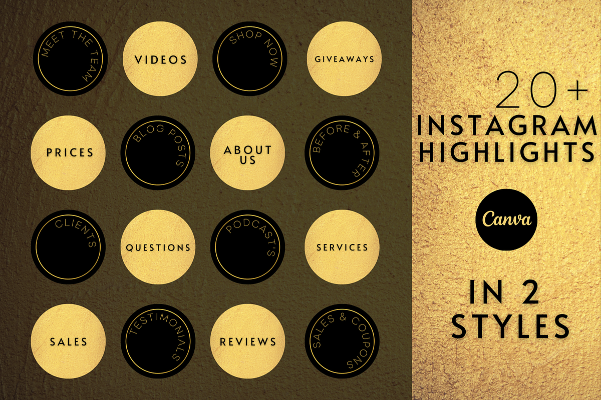 Black Gold Instagram Templates, a Social Media Template by Faytemplates (Photo 4 of 10)