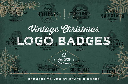 Vintage Christmas Logo Badges, a Branding & Logo Template by Graphic Goods