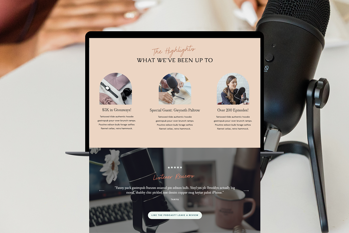 Podcast Landing Page Showit Template, a Landing Page Template by Sugar Studios (Photo 3 of 7)