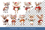 Christmas Deer. Watercolor PNG., an Animal Illustration by KENO Mascots (Thumbnail 2 of 8)