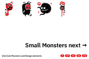 216 Cute Monsters & Design Elements, an Object Illustration by crafty (Thumbnail 7 of 16)