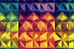 Seamless geometric pattern featuring colorful triangular shapes in a mosaic sty, a Pattern Graphic by Textures & Backgrounds