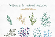 Watercolor Clipart - Reminiscence, a Decorative Illustration by BMACHINA Labs. (Thumbnail 12 of 13)