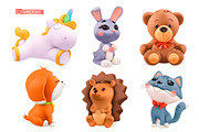 Baby toys, funny animals, vector set, an Animal Illustration by Allevinatis Studio (Thumbnail 2 of 6)