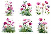Wild Flowers Floral Border Clipart S, an Illustration by Daily.Designs (Thumbnail 3 of 7)