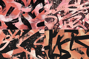 Rose Gold Graffiti Seamless Patterns