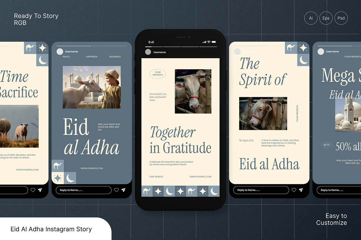 Eid Al Adha Instagram Story, a Social Media Template by Annora Studio (Photo 1 of 6)