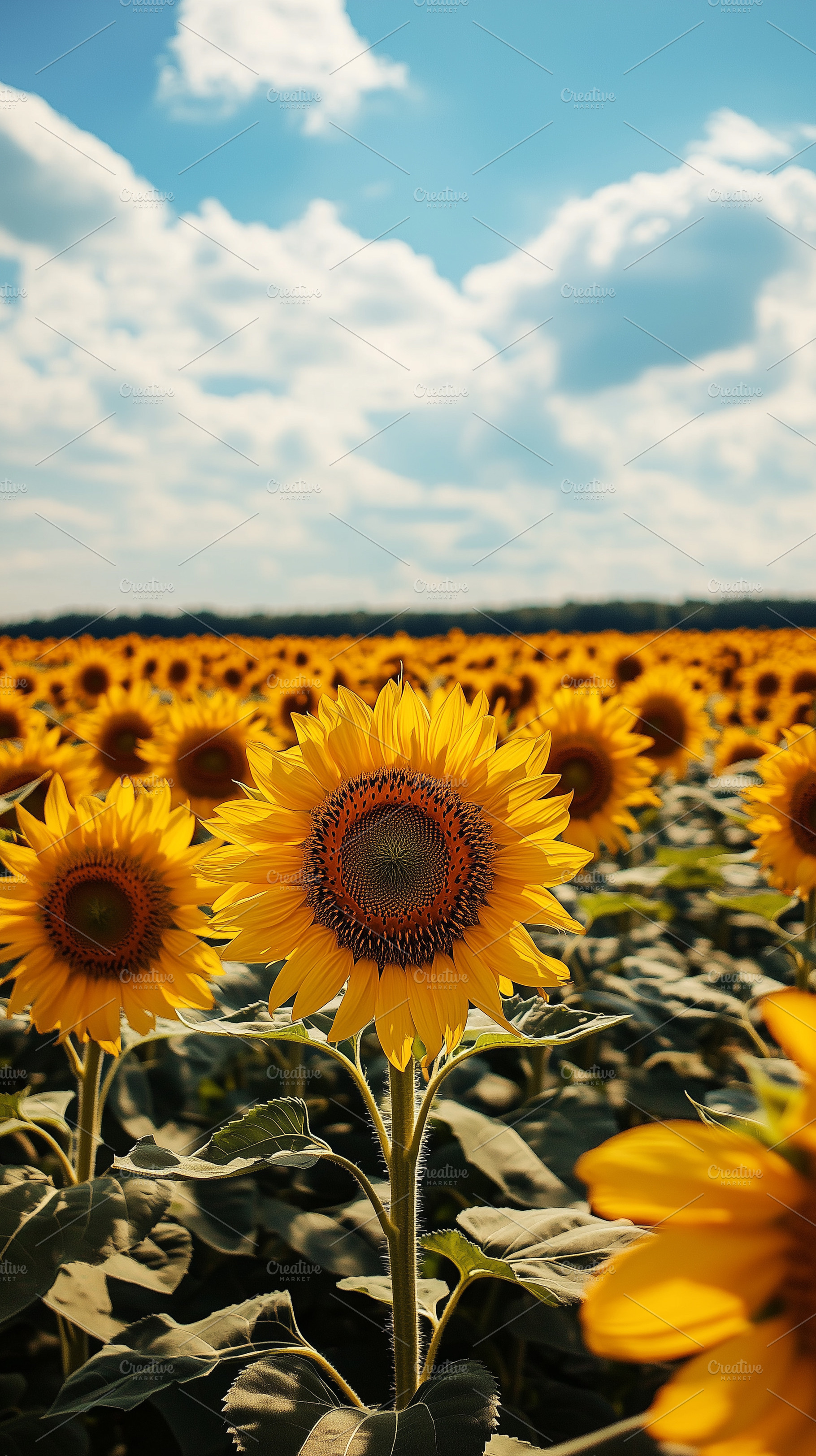 Autumn sunflower field with cloudy, a Nature Photo by MistyDay