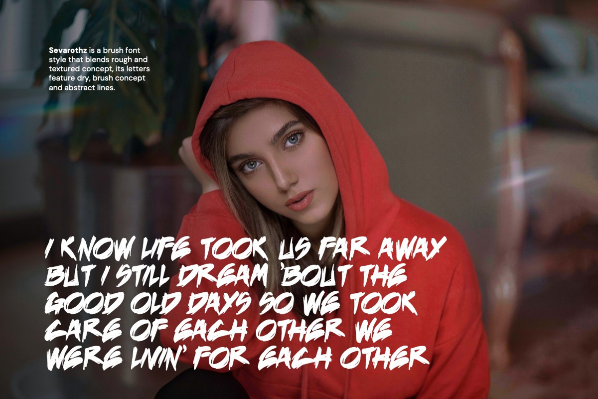 Sevarothz - Urban Brush Font, a Handwritten Font by Dhabee (Photo 3 of 16)
