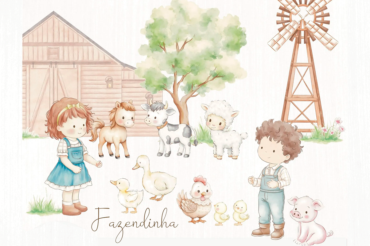 Farm Collection – Vintage Children's, an Illustration by Lolytop Studio (Photo 1 of 9)