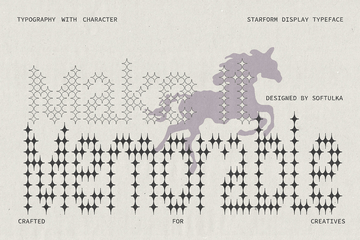 StarForm Display Typeface, a Symbol Font by softulka (Photo 4 of 8)