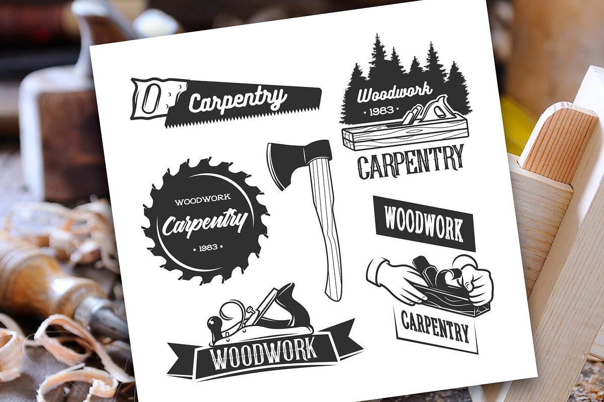 Woodworking, logos & design elements, a Branding & Logo Template by DOBROGRAPH (Photo 6 of 8)