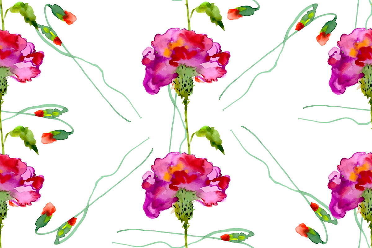 №10 Red carnations blooming, a Decorative Illustration by Rasveta (Photo 3 of 5)