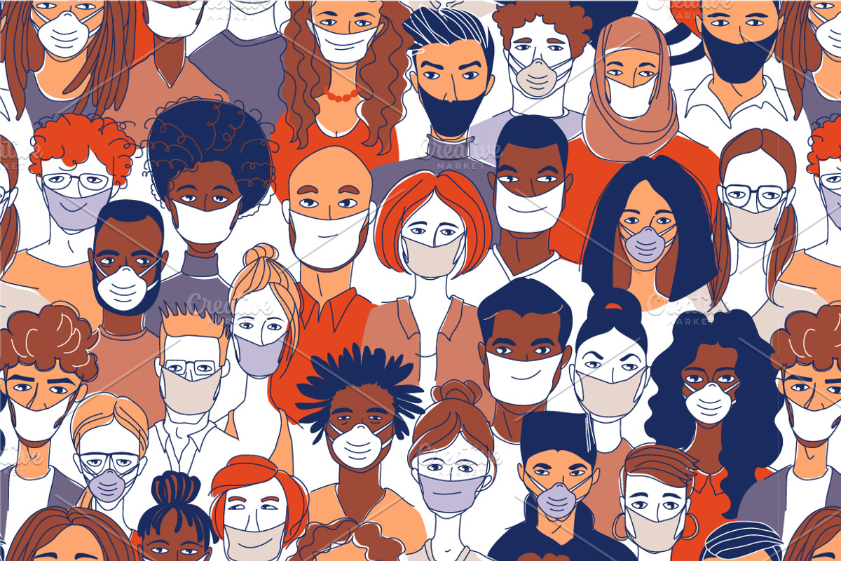 Inclusive Medical Mask Portraits, a Healthcare Illustration by VasilkovS (Photo 3 of 7)