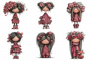 Whimsical Girl Clipart, an Illustration by Daily.Designs (Thumbnail 4 of 5)