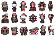 Whimsical Christmas Clipart, an Illustration by cherrydesign (Thumbnail 3 of 4)