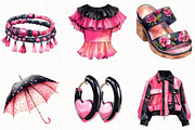 Watercolor Summer Fashion Clipart, an Illustration by OK Design (Thumbnail 3 of 5)