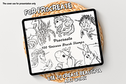 100 Unicorn Procreate Stamps, a Brush Add-On by Painter Creative Books (Thumbnail 1 of 9)