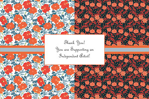 Orange Blue Morris Repeat Pattern