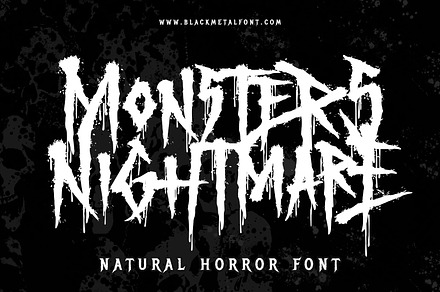 Monsters Nightmare Horror Halloween, a Blackletter Font by Blackmetalfont