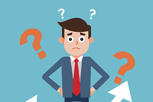 businessman stands at a crossroads, a Person Illustration by SouravDesign