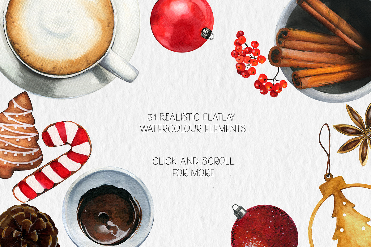 Watercolour Christmas Scene Creator, a Decorative Illustration by adrika.illustration (Photo 2 of 7)
