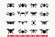 SVG Drones, Isolaited Silhouettes, an Object Graphic by DesignStudioRM (Thumbnail 3 of 3)