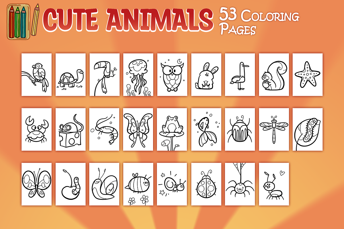 Cute Animals Coloring Pages, an Animal Illustration by LK. (Photo 3 of 3)