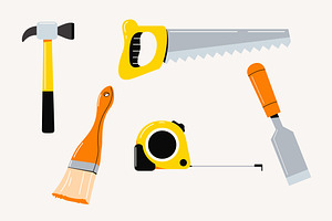 Cream Carpentry Asset Illustration, an Object Illustration by graphicook