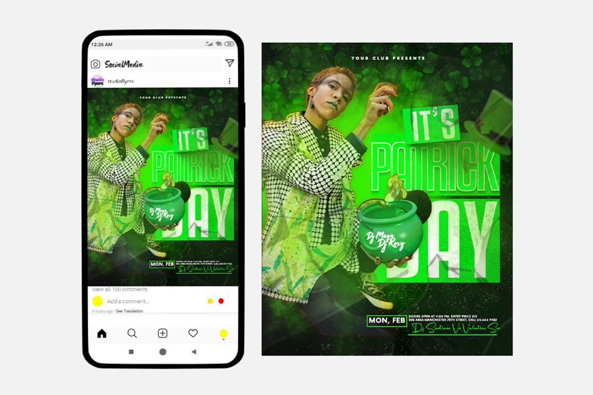 St.Patricks Day Instagram (PSD), a Social Media Template by studioflyers.com (Photo 1 of 3)