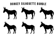 Donkey Silhouette Vector Art Set, an Animal Illustration by Gfx Expert Team (Thumbnail 3 of 3)