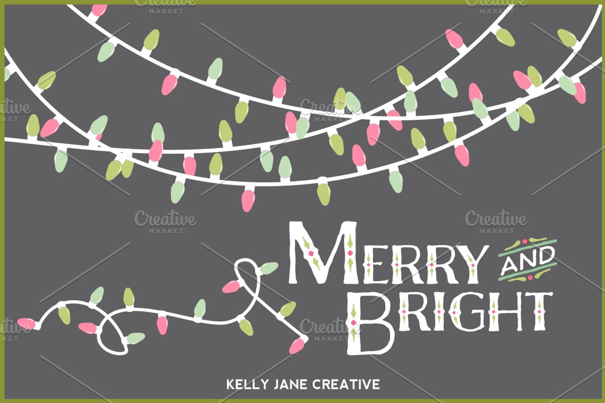 Pastel Christmas Lights- Vector, a Decorative Illustration by Kelly Jane Creative (Photo 1 of 4)