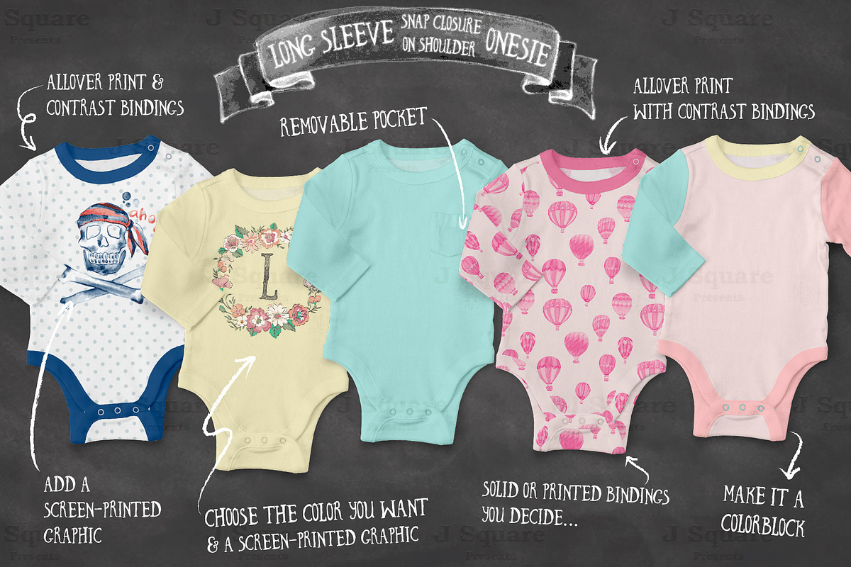 Baby Onesie Mock Ups UPDATE, an Apparel Mockup by JSquarePresents (Photo 5 of 13)