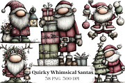 Quirky Whimsical Santa Clipart, an Illustration by CraftArtStudio (Thumbnail 1 of 6)