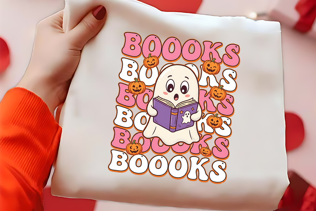 Boooks Halloween Ghost Book PNG, a Seasonal Illustration by CrexoraLab (Photo 2 of 4)