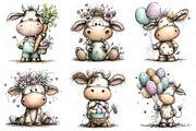 Whimsical Easter Cow Clipart Png, an Illustration by Craft Nest (Thumbnail 7 of 9)