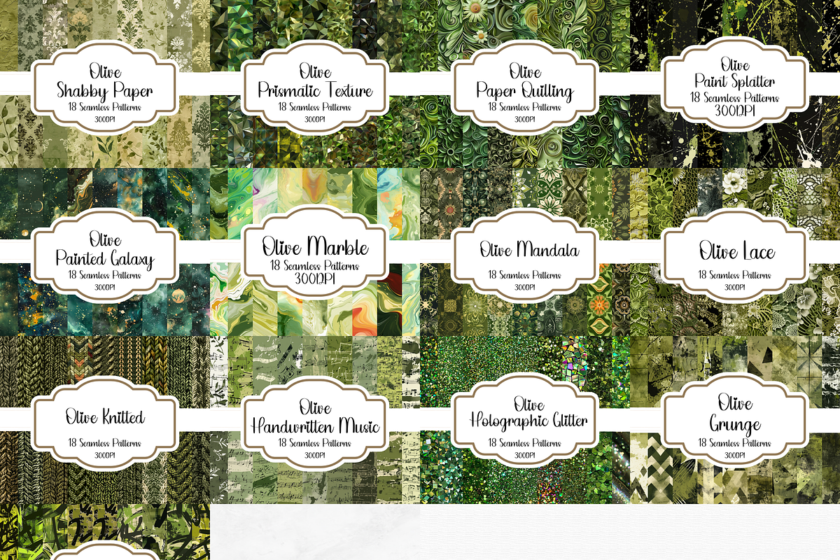 500 Olive Seamless Pattern Bundle, a Pattern Graphic by PrintablesByFranklyn (Photo 4 of 4)