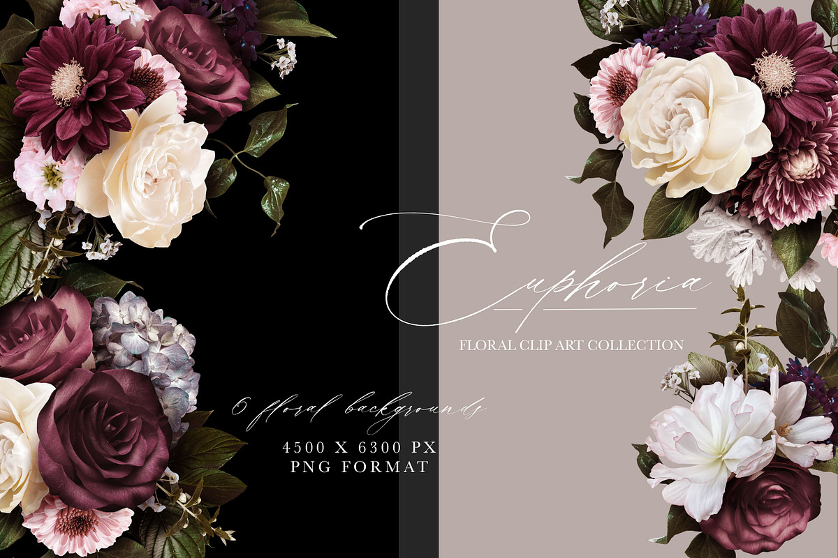 Euphoria Floral Clip Art & Patterns, an Object Graphic by Eclectic Anthology (Photo 4 of 17)