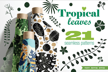 Tropical Leaves Vintage Pattern