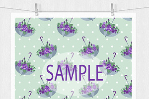 Purple Floral Digital Paper