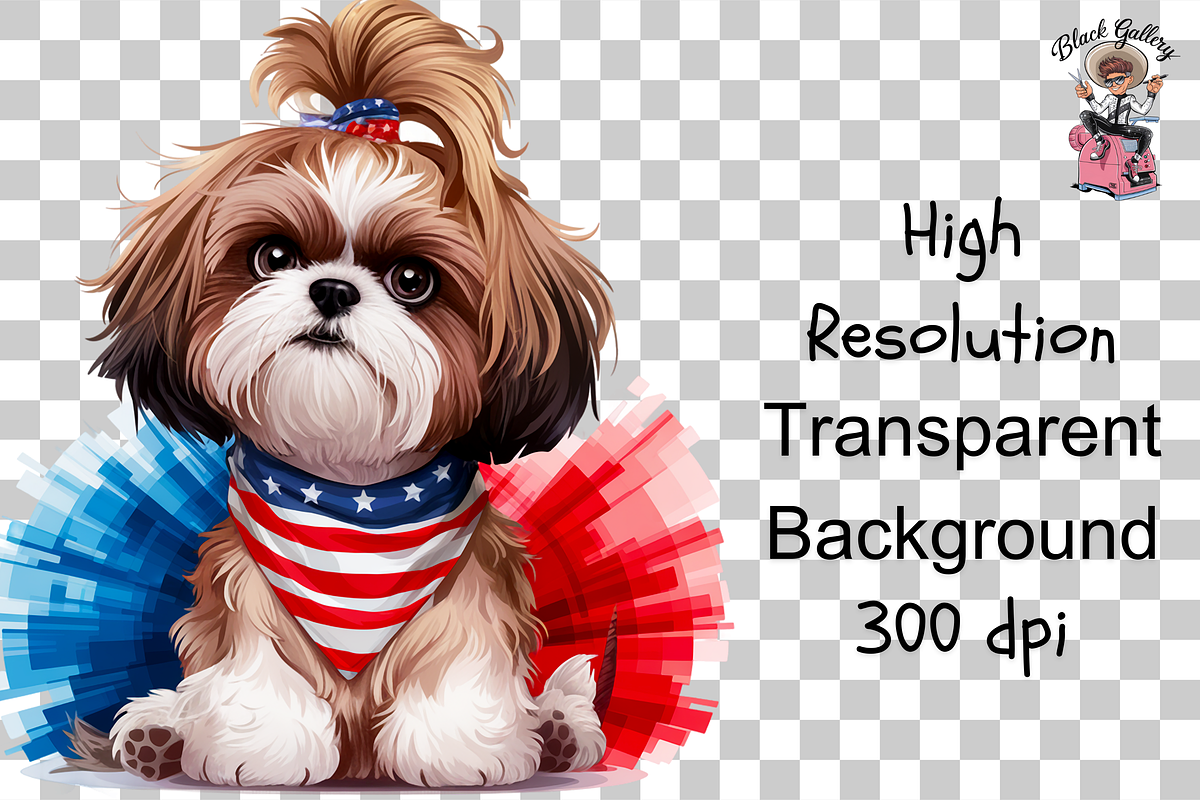 Patriotic Shih Tzu PNG Bundle, a Graphic by Clipart Bloom (Photo 14 of 15)