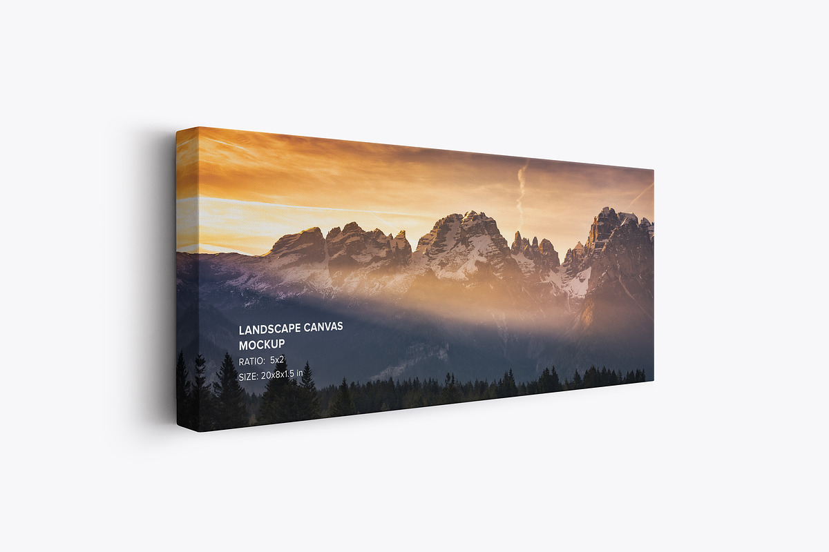 Landscape Canvas Ratio 5x2 Mockup, a Print Template by Mockups by Carlos Viloria (Photo 2 of 5)