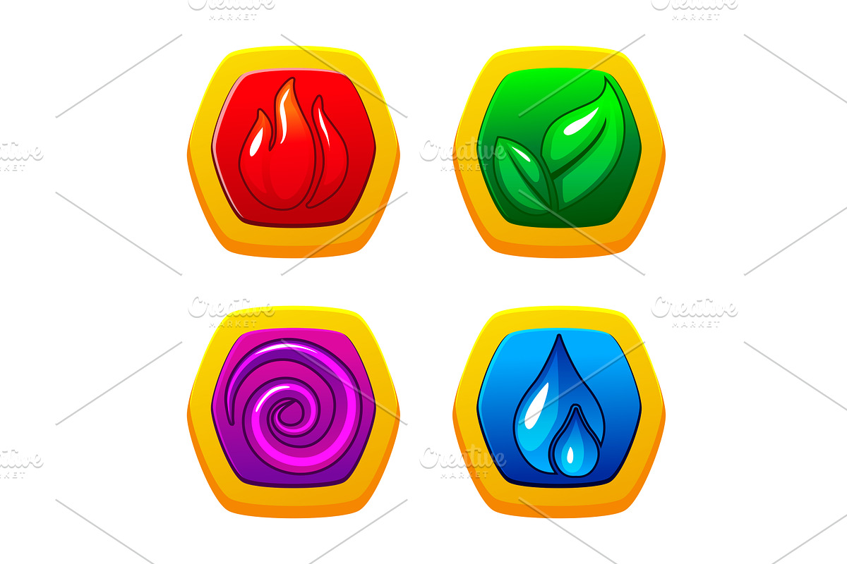 Four elements nature fire, air, an Icon by BabySofja