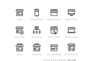 Store or Shop icon set. Franchise