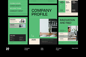 Green Modern Company Profile, a Brochure Template by Neermana