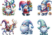 Lridescent Christmas Gnome Clipart, an Illustration by CraftArtStudio (Thumbnail 3 of 6)