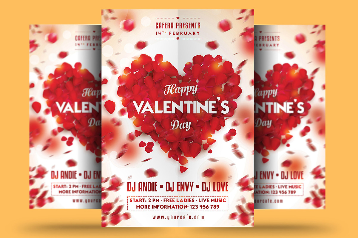 Rose Petals Valentine’s Party Flyer, a Flyer Template by Rafoz (Photo 1 of 3)