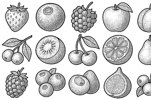Assorted Fruit Icon Set, an Object Graphic by nikagraphic